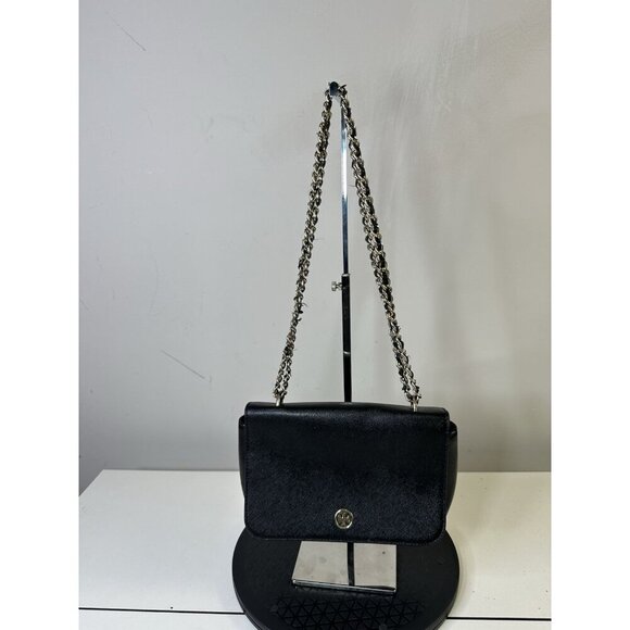 Tory Burch Shoulder Bag Chain Strap Saffiano Black - Picture 1 of 12